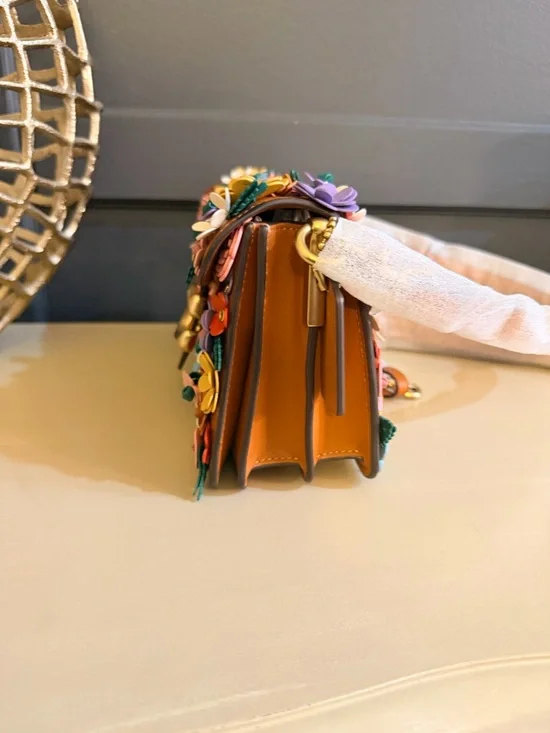 Coach Tabby Shoulder Bag 26 Floral Appliqué Nappa Leather CDZ35 - Picture 8 of 17